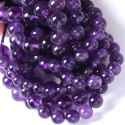 32pcs 12mm AAA Natural Amethyst Beads Crystal Energy Healing Power Stone Beadsfor Jewelry Making DIY Bracelet Necklace Accessories 15"