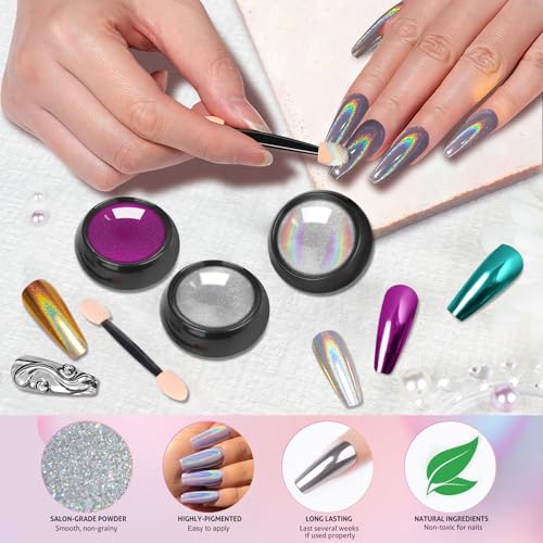 Gold Silver Chrome Nail Powder (8.78 Ounce)