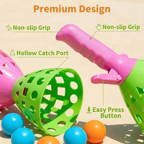 4 Pack Outdoor Game Toys for Kids Boys with 20 Balls Pop Pass Catch Ball Game Outside Toys Gifts for 3 4 5 6 7 8+ Year Old Boys Kids Outside Outdoor Gifts for Ages 4 (20 Count)