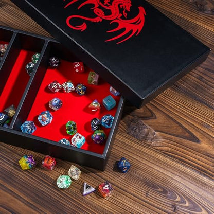 4-in-1 D&D Storage Dice Box Portable Rolling Tray for Tabletop Games (35.2 Ounce)