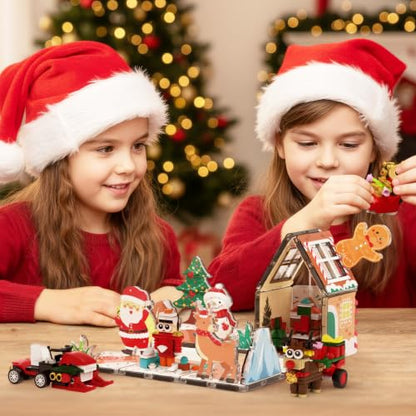 Magnetic Tiles Building Brick Block Advent Calendar Christmas Theme Set Gingerbread House Holiday Toy Piece Surprise Countdown Magnet Tile STEM Learning Educational Gift for Kids PTA50