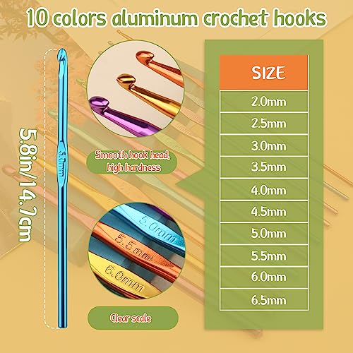 54 Pcs Crochet Hooks Set 0.6
