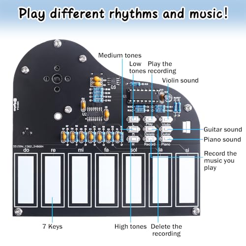 7 Key Electronic Piano Soldering Practice Kit for Teens & Students