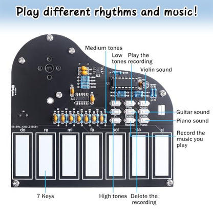 7 Key Electronic Piano Soldering Practice Kit for Teens & Students
