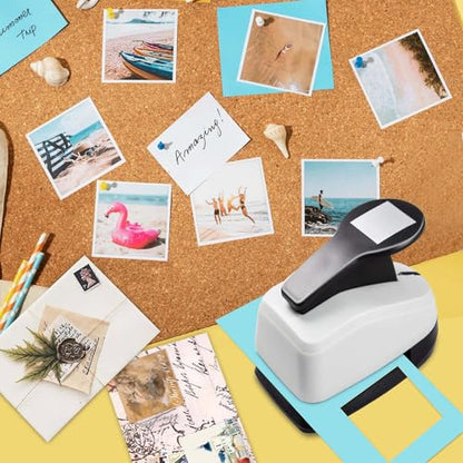 Square Punch for Crafts Square Hole Punch 1 inch Paper Punches for Crafting Squares Shape Hole Puncher for Crafts Scrapbooking