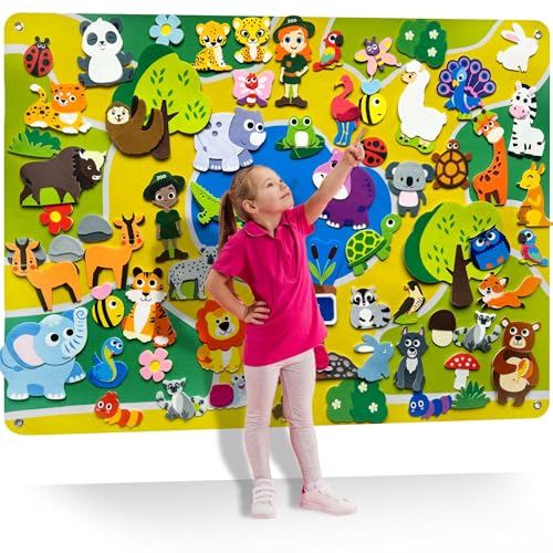 Zoo Felt Board for Toddlers 51 Pcs (51 Count)