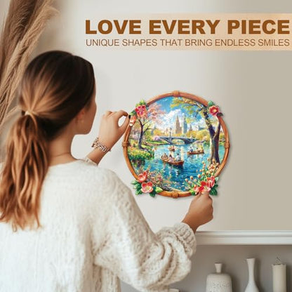 Lake View in Spring Puzzles Adults Gifts for Women Men Wooden 200 Pieces 11.4 * 11.4in