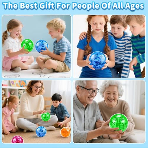 2 Pcs 3D Puzzle Maze Ball Brain Teaser for Kids Boys Girls