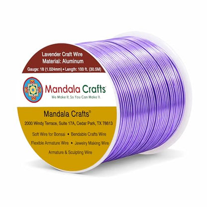 18 Gauge Lavender Anodized Aluminum Craft Wire (100 Foot)