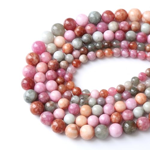 60pcs 6mm Natural Alashan Rainbow Agate Stone Beads for Jewelry Making DIY Bracelet Necklace Accessories 15" Energy Healing Power Stone Beads