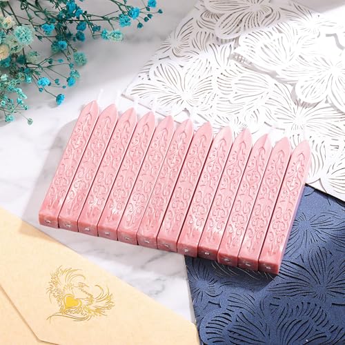 12Pcs Sealing Wax Sticks with Wicks for Wax Seal Stamp (12 Count)