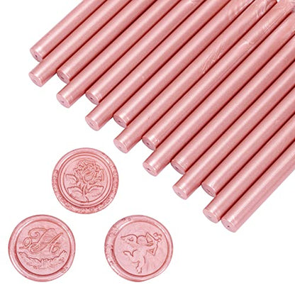 15Pcs Rose Gold Glue Gun Sealing Wax Sticks for Wax Seal Stamp (15 Count)