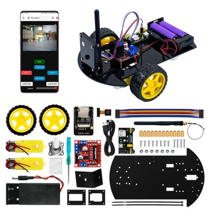 2WD Smart Robot Car Kit ESP32 Camera Starter Kit with Tutorial Compatible with Arduino IDE