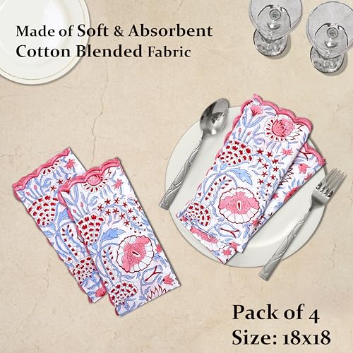 Hand Block Print Cloth Napkins (4.2329 Ounce)