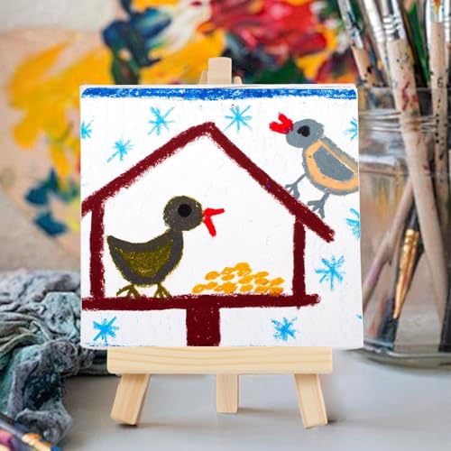 60 Pcs 5 Inch Mini Wood Display Easel (60 Count)