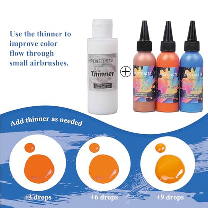 Airbrush Paint 12 Colors with Thinner
