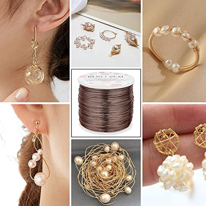 20 Gauge 770FT Brown Aluminum Wire Anodized Jewelry Craft Making Beading Floral Colored Aluminum Craft Wire for Jewelry Craft (770 Foot)