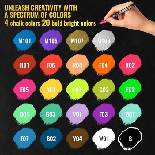 Liquid Chalk Markers for Blackboard (24 Count)