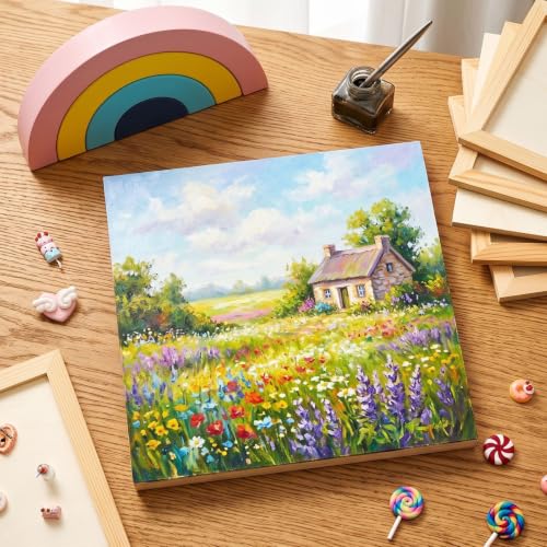12 Pcs 12 x 12'' Pine Wood Panel Boards Unfinished Square Wood Panels Painting Panel Boards for Crafts Paint DIY Drawing Pouring Art Projects (12 Count)