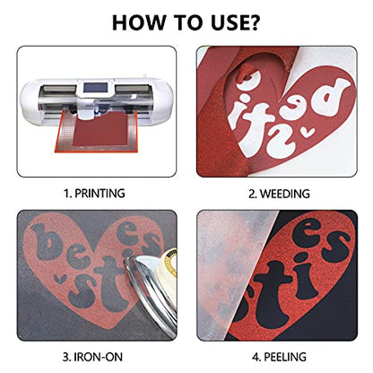 Glitter Heat Transfer Vinyl HTV Rolls