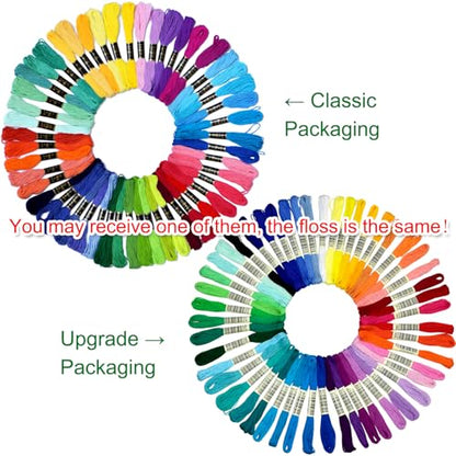 Friendship Bracelet String 50 Skeins Fashionable Rainbow Color Embroidery Floss Cross Stitch Embroidery Thread Cotton Floss Bracelet Yarn (1312.5 Foot)
