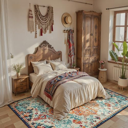 Bohemian Floral Medallion Area Rug