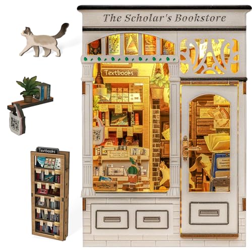 Book Nook Kit DIY Miniature House with Cat