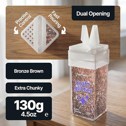 Craft Glitter Shaker Bronze Brown 110g Extra Chunky (4.6 Ounce)