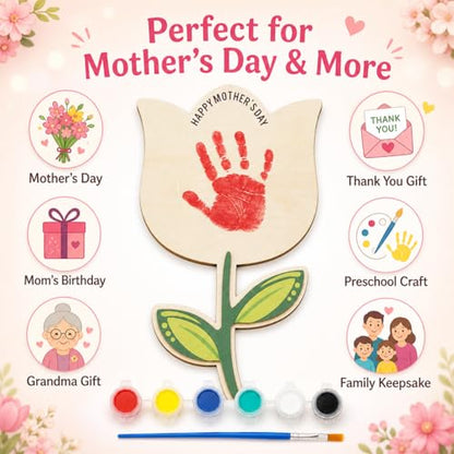 Tulip Handprint Plaque For Mother's Day