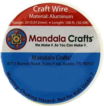 Mandala Crafts 20 Gauge Anodized Aluminum Craft Wire for Jewelry Making - 100 FT Colored Flexible Violet Wire - Bendable for Bonsai Armature Crafting Sculpting - Crafty Corner