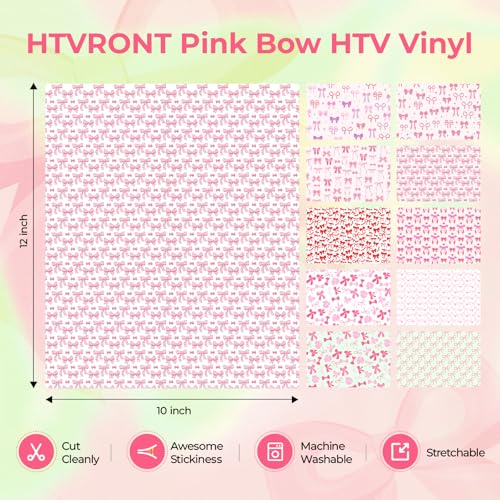 Pink Bow Heat Transfer Vinyl (11 Count)