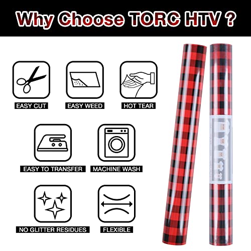Red Black Buffalo Plaid HTV Vinyl 12 inch x 5 ft