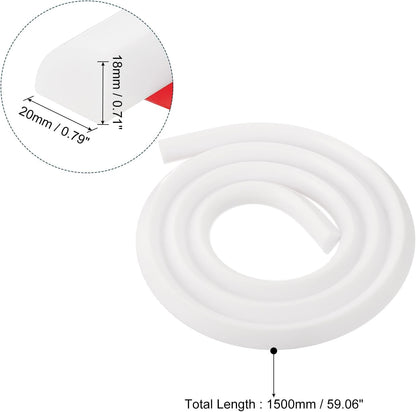 uxcell Flexible Molding Trim, 59 Inch Flexible Quarter Round Molding Silicone Peel and Stick Trim Self Adhesive Shower Water Barrier for Corner Decor Bathroom Kitchen, White