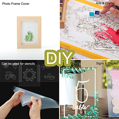 10 Pack 12x12x.02” Clear Plastic Sheet PET Flexible for DIY Craft Projects