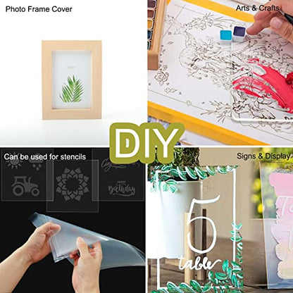 10 Pack 12x12x.02” Clear Plastic Sheet PET Flexible for DIY Craft Projects
