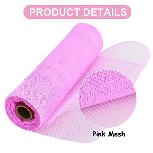 2 Rolls 10 Inch Pink Decorative Mesh Ribbbon Rolls (60 Foot)
