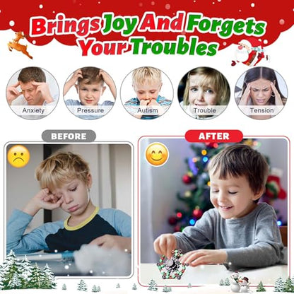 Christmas Fidget Toys Transformable Fidget Spinners for Kids and Adults (4 Count)