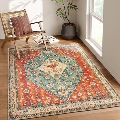 Felice Boho Tribal Square 4x4 Washable Rug