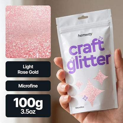 Craft Glitter Light Rose Gold 100g Microfine Glitter