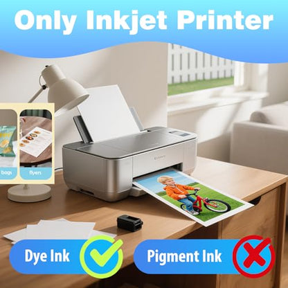 Photo Paper Glossy Double Sided 8.5x11 Inkjet 37lb 140gsm Dye ink Thin Photo Picture Flyer Calendar Magazine CD Cover letter