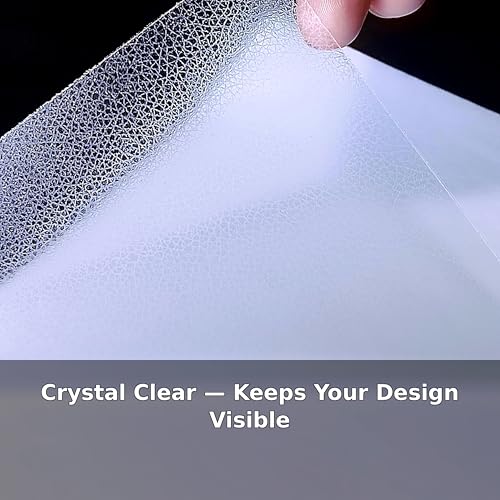 25 Sheets Leather Texture Clear Self Adhesive Stickers Cold Laminate Sheets (25 Count)