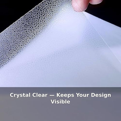 25 Sheets Leather Texture Clear Self Adhesive Stickers Cold Laminate Sheets (25 Count)