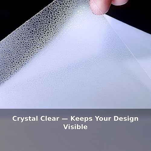 25 Sheets Leather Texture Clear Self Adhesive Stickers Cold Laminate Sheets (25 Count)