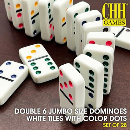 2322 Double 6 Jumbo Dominoes with Color Dot
