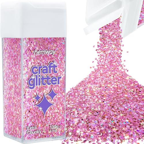 Craft Glitter Shaker Pink Holographic 110g Extra Chunky (3.8 Ounce)