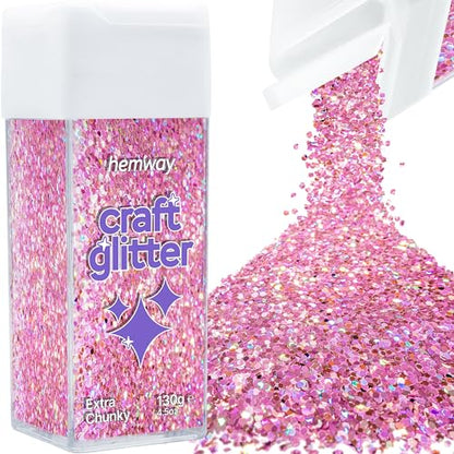 Craft Glitter Shaker Pink Holographic 110g Extra Chunky (3.8 Ounce)