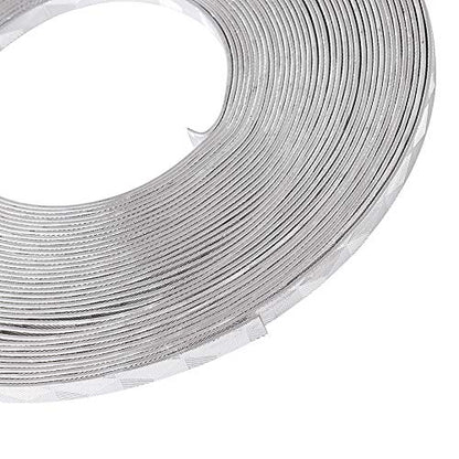 32.8 Feet 5mm Aluminum Flat Artistic Wire Silver Bendable Metal Craft Wire for Beading for Bezel Sculpting Armature Jewelry Making Gem Metal Wrap (32.8 Foot)