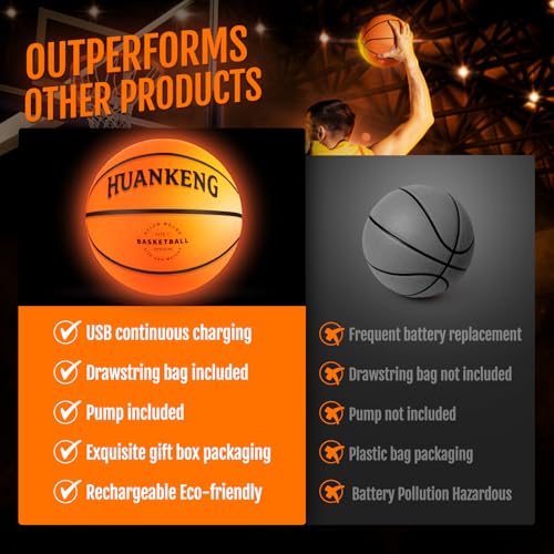 Rechargeable Glow in The Dark Basketball for Kids and Adults