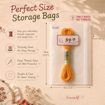 Embroidery Threads Cross Stitch Floss Bag Organizer 5.12 x 3.6 inch (800 Count)