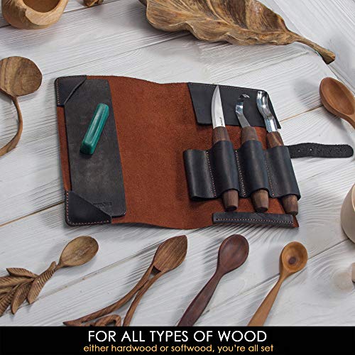 Wood Spoon Carving Tools Kit S14x Deluxe (5 Count)